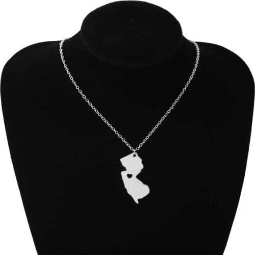 Fine alloy USA Map necklace New Jersey necklace for moms girlfriend