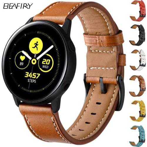 BEAFIRY Genuine Leather Watch Band 20mm 22mm Watch Straps Handmade Watchbands for Men Women Black Red Blue Yellow Brown Belt