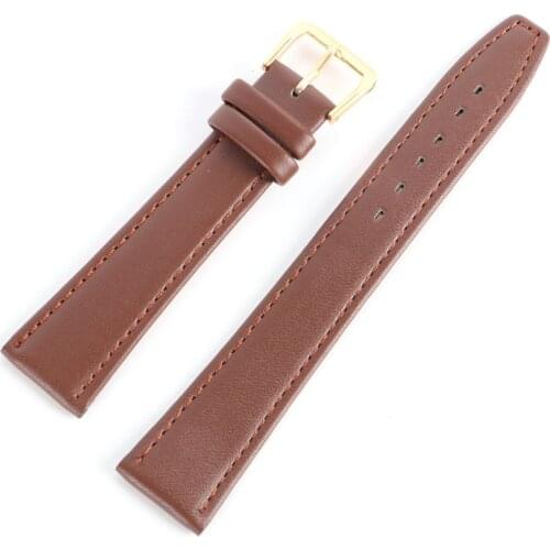 Newest Fashion Men Women Durable Soft Pin Buckle Watch Strap PU Leather Watchband Black & Coffee 12 -20 Mm