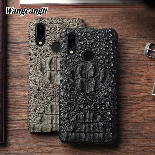Luxury Cowhide Crocodile skull pattern phone case for Huawei Nova 3 Half pack Genuine Leather phone protection case