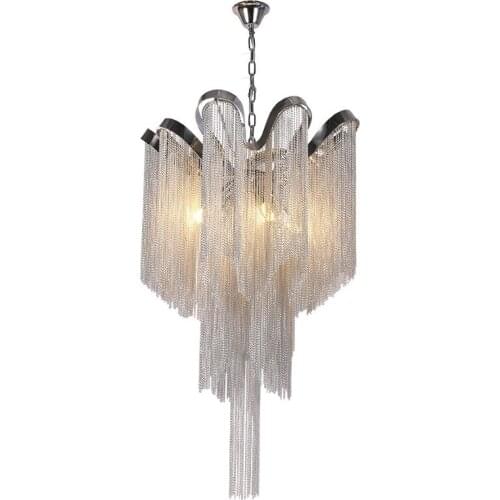 Nordic Tassel Chain Chandeliers Lighting for Home luces led decoracion Silver Fringed hanging pendant lamp light fixtures