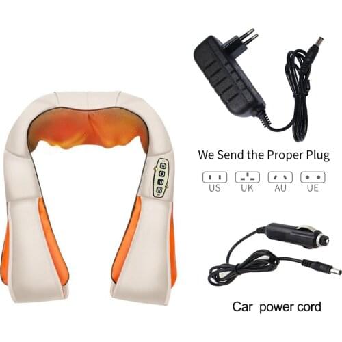 U Shape Massager Electrical Shiatsu Back Shoulder Neck Massager Multifunctional Shawl Infrared Heated Kneading Car/Home Massage