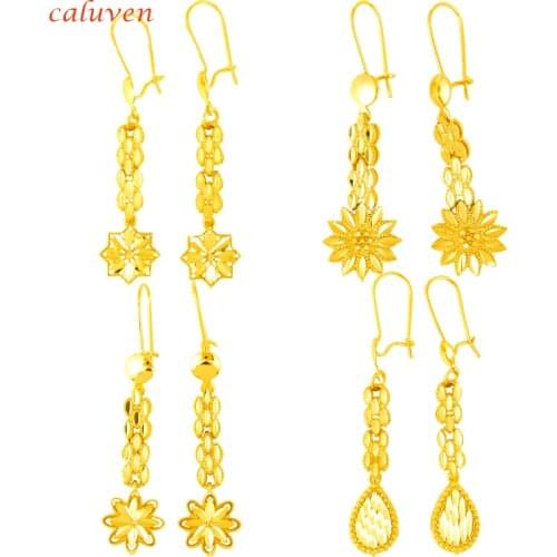 Gold Color F Heart Love Jewelry Ethiopian Earrings for Women/Girl Arab African Eritrea Habesha Gifts