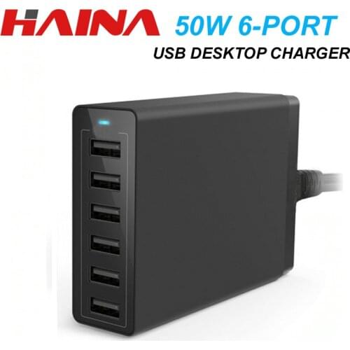 50W Multi Port 6 USB Charger multiple USB charger Station for iPhone 8 x xs QC3.0 Smart fast charger For xiaomi samsung huawei