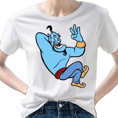 New Brand Aladdin and the magic lamp tshirt women Modal Casual Polyester Casual O-Neck Short sleeve top tee