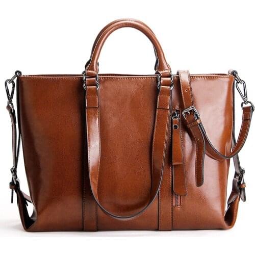 Women Casual Tote Bag Female Handbag Large Shoulder Bag Tote Ladies Fashion Genuine Split Cow Leather Messenger Bag Sac A Main