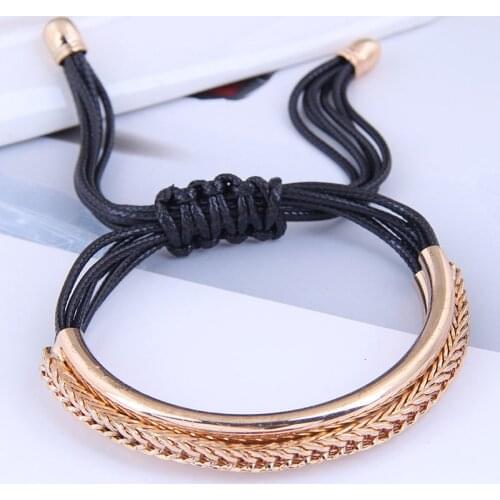 2021 Fashion Wax Rope Charm Bracelets for Women Fashion Alloy Tube String Bracelets & Bangles Gifts Jewelry Accessories