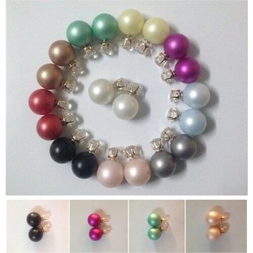 2019 New Fashion Stud Earring Round Big Pearl Beads Scrub Earrings Crystal crown charm earring for women design jewelry