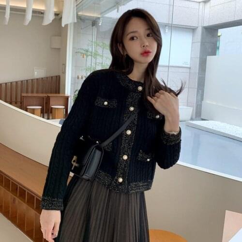 2020 Knit Cardigan Women O-neck autumn winter Jacket Button Down Dropped Long Sleeve Korean Casual Chic Winter Tops