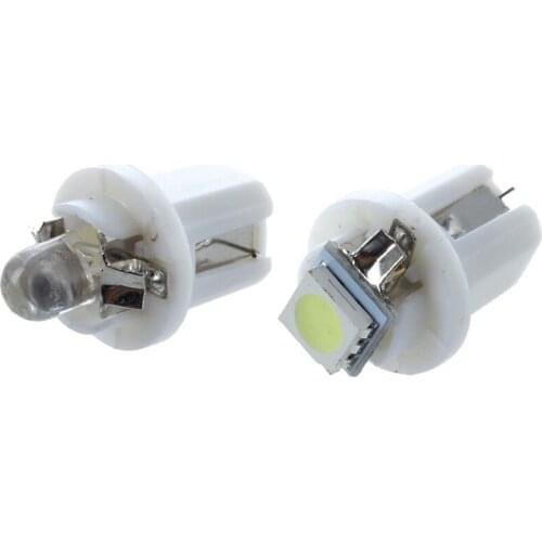 10X T5 LED BULB Light Gauge White Light Meter Dashboard B8-5D & 10 Pcs T5/ B8.5D 5050 SMD LED Socket Interior Lighting