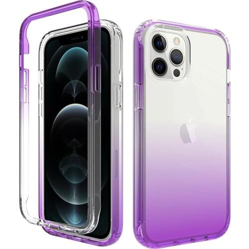 2 in 1 High Transparency Bumper Shockproof Phone Case For iPhone 13 12 11 Pro XR XS Max X 7 8 Plus Silicone Protect Cover Case