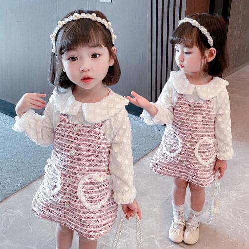 Newborn Spring And Autumn Dress Girls Long Sleeve Applique Love Pocket Princess Dress Baby Girl Dress Spring Childrens Dress