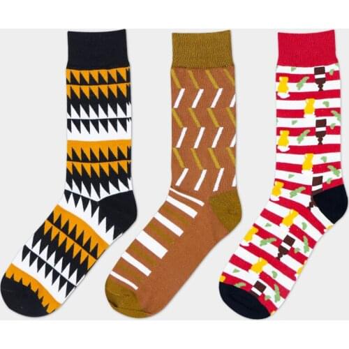 3 pairs / lot autumn winter high quality men socks 100% Cotton British style Mens socks Dress socks for men