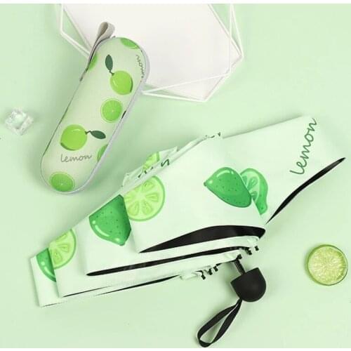 5-Folding Small Fashion Umbrella With Cute Capsule Case UV Ultraviolet Sun Protection Parasol Waterproof Travel Umbrella