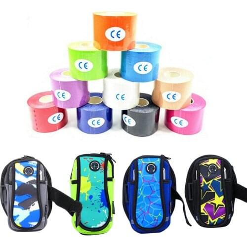 5cm*5m Sports Bandage Physio Muscle Strain Injury Running Muscle Care Strap Sticker Running Mobile Phone Arm Bag Outdoor Arm Bag