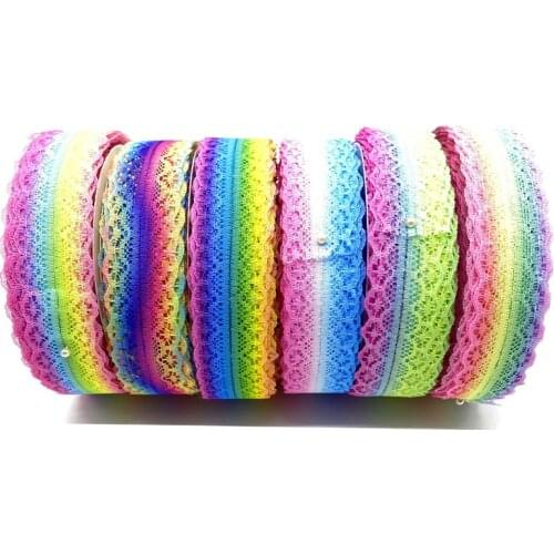 5Yards 28mm Double color Wide Bilateral Handicrafts Embroidered Net Lace Trim Ribbon Wedding Birthday Christmas Decorations