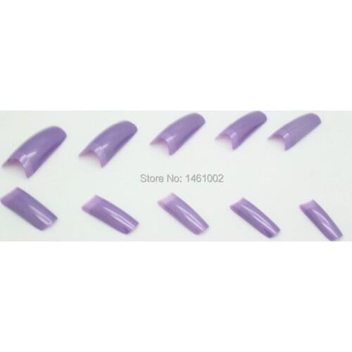 500pcs/lot Style False Fake Acrylic Nails Half Artificial purple color Tips Nail Art Sale Free Shipping