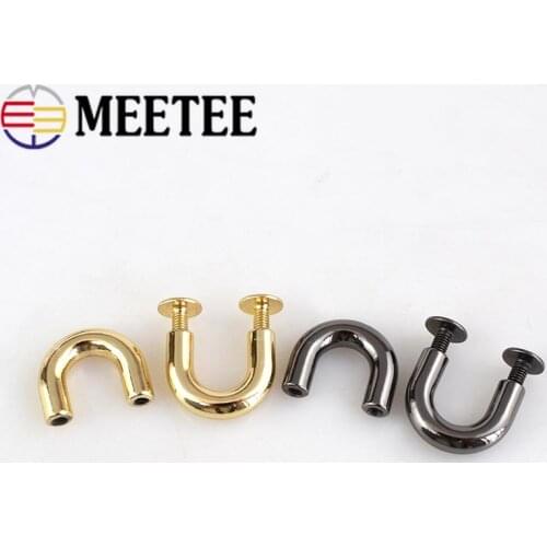 6pcs Meetee 1cm Metal Bag Arch Bridge Shape O Ring Buckles for Handbag Wallet Clips Clasp Decoration Hardware Accessories F1-14