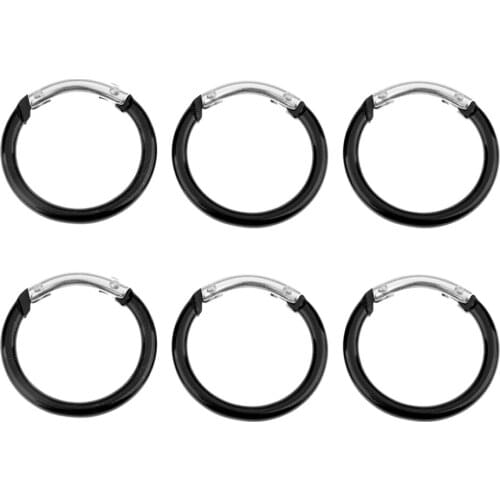 6pcs Aluminum Alloy Gate Spring O-Ring Buckles Clips Carabiner Purses Handbags Round Push Trigger Snap Hooks