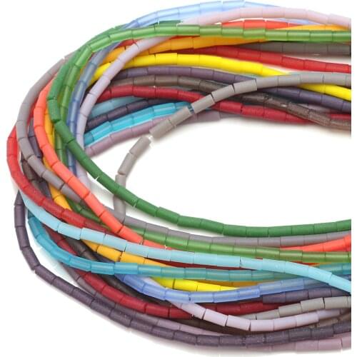 95pcs Colorful Cylinder Shape Beads Tube 2x5mm Czech Round Spacer Glass Beads For Jewelry Making Diy Accessories Wholesale