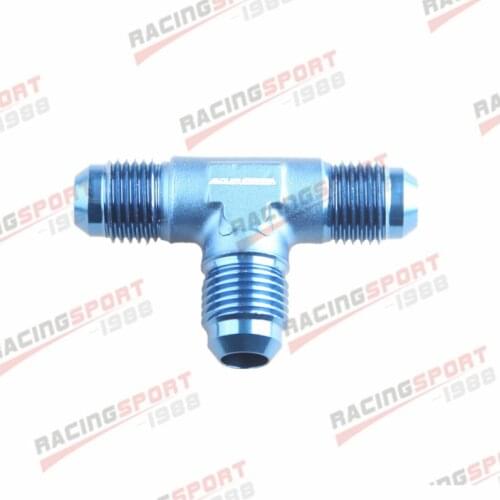 AN6 6AN AN -6 6AN Male FLARE UNION Tee T-piece fitting adapter Aluminum blue