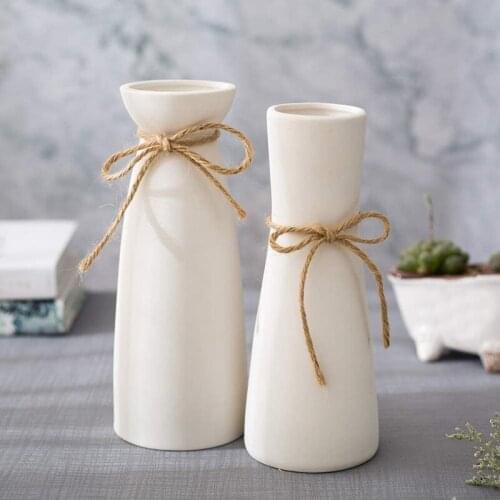 LBER White Ceramic Vase Minimalist Style Decoration,Modern Home Decoration Porcelain Vase Matte Design