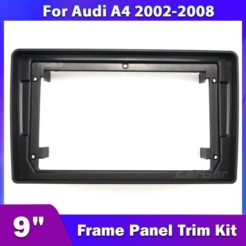 CarBar 9" Double Two 2 Din Car Radio Fascia For Audi A4 2002-2008 Dash Dashboard Frame Panel Trim Kit Stereo