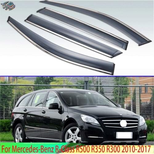 For Mercedes-Benz R-Class R500 R350 R300 2010-2017 Plastic Exterior Visor Vent Shades Window Sun Rain Guard Deflector 4pcs