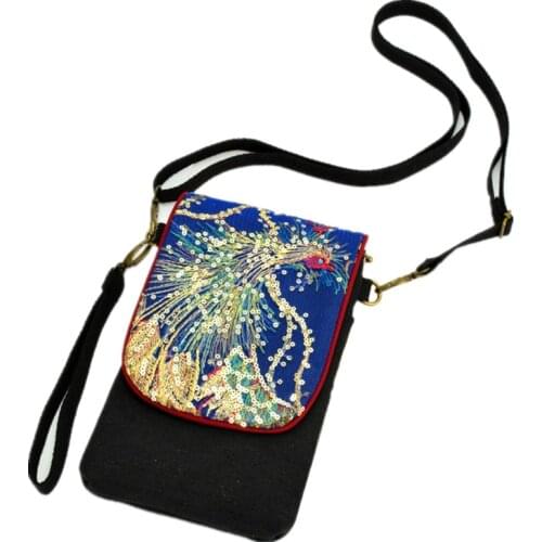 Travel Accessory Passport Cover Wallet Vintage Embroidery Sequin Phone Bag Credit ID Card Holder Air Tickets Package Organizer