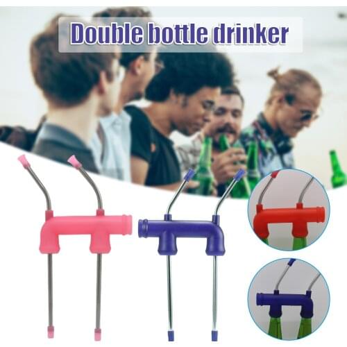 Double Beers Snorkel Dispenser Stainless Steel Plastic for College Parties Birthdays Christmas New Year Party SCIE999