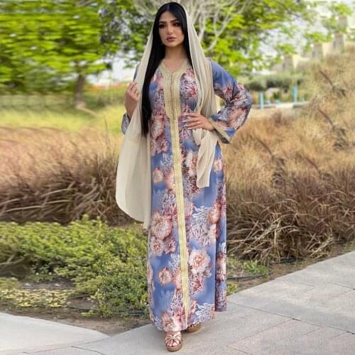 2021 Ramadan Eid Hijab Dress Dubai Abaya Women Elegant Moroccan Caftan Dresses Muslim Islam Turkey Clothes Robe Djellaba Femme