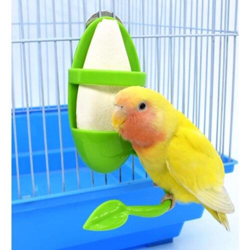 Parrot Feeder with Standing Rack Fruit Vegetable Holder Plastic Hanging Food Container Cage Accessories Pet Bird Supplies #P2