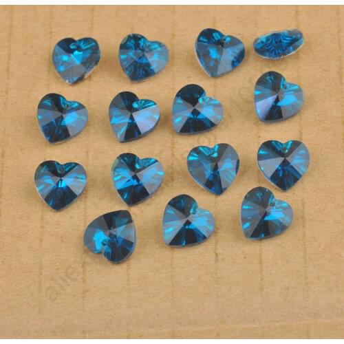 Hot Sale 50PCS 10MM Austrian Crystal Heart Pendant Bead DIY Handmade Jewelry Earrings Findings Design Free Shipping