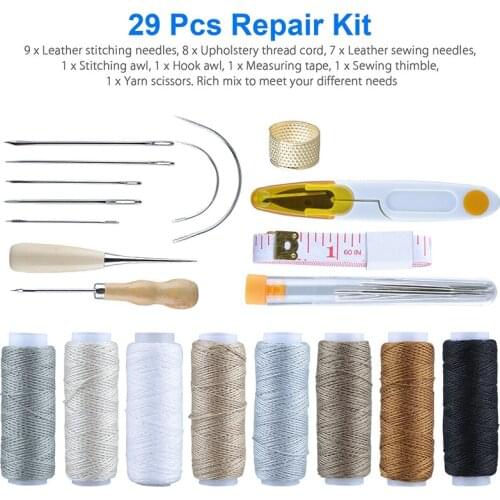 Leather Sewing Tools DIY Needle Awl Leather Craft Tool Sewing Stitching Punch Sewing Leather Craft Shoe Carpets Repair Tools Kit