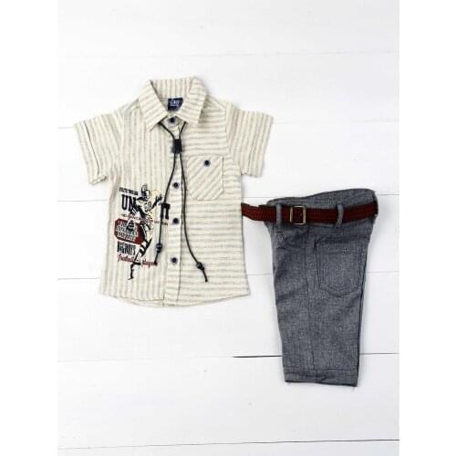 Blue Gray Male Child 4 PCs Set