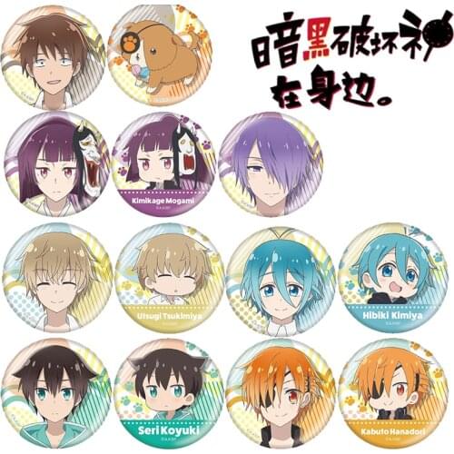 58MM Anime Koyuki Seri Hanatori Kabuto Kmiya Hibiki Tsukimiya Utsugi Badge Iron Metal Brooch Round Pins Icons