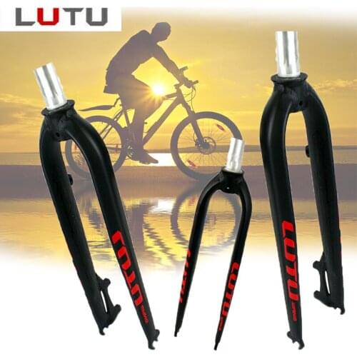 LUTU MTB bicycle Fork Aluminum Mountain Bike straight tube fork Disc Brake 26/27.5/29er 1-1/8" Threadless Forks