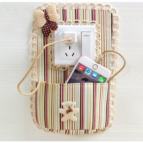 Sweet Lace Switch Cover Room Decor 3D Fabric On-off Switch Sticker Switch Outlet Wall Sticker Protective Cover With Storage Bag