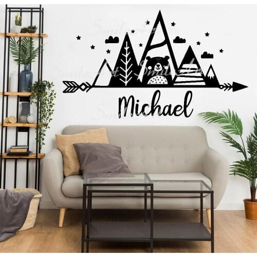 Cartoon Custom Name Tribe Wall Sticker Removable Wall Stickers Diy Wallpaper For Baby Kids Rooms Decor Vinyl Art Decal