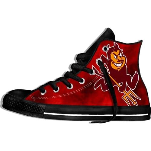 Mens Casual Canvas Walking Shoes Breathable Arizona State Sun Devils Logo High-top Sport Shoes Classic Sneakers