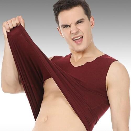 2021 Men Autummn Winter New Large Size Seamless Warm Vest Mens Plus Velvet Slim Tanks Tops Male Thermal Underwear Vest W673