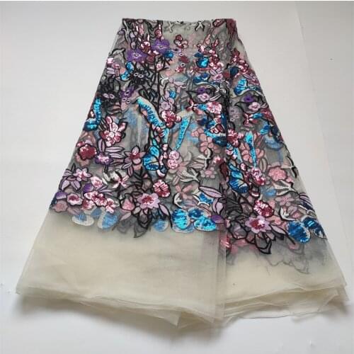 Latest Peach color African Laces With Stones High Quality beaded African Tulle Lace Fabric For a wedding dress 5 yards yayue013