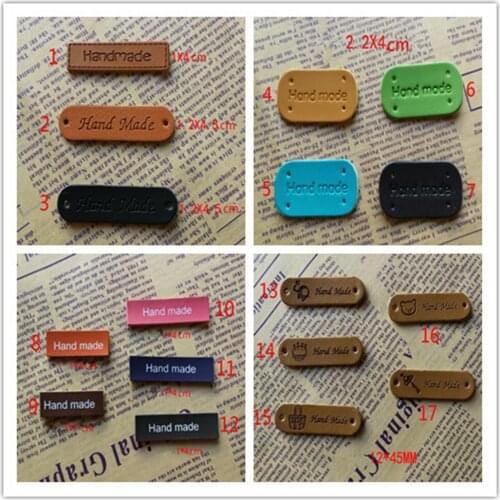 New 500pcs/lot Multi Hand Made Leather Tags For Clothing Diy Accessories For Gift Handcraft Leather Label