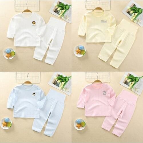 VOGUEON New Baby Kids Cotton Pajama Set Cartoon Print Toddler Girls Clothing Soft Tops + Pants 2pcs Homewear Pajamas Suit Boys