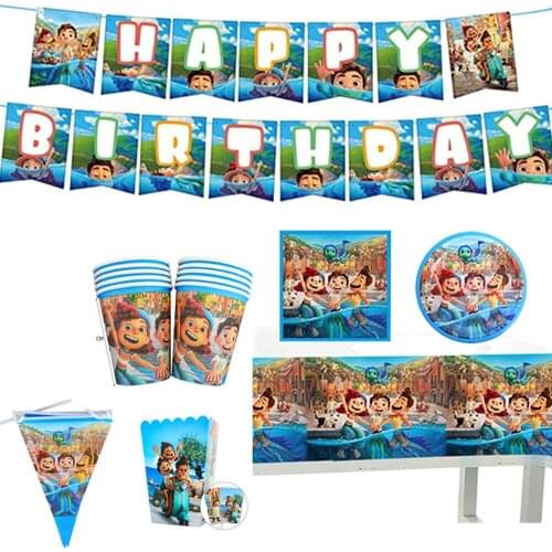 New Movie Luca Disney Pixar Toys Party Decoration Birthday Balloons Set Alberto Birthday Sea Monster Anime Figure Kids Gifts