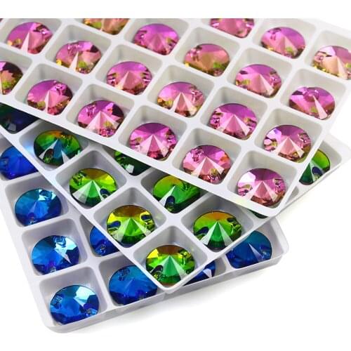 Sew On Rhinestones For Clothes Flatback Glass Stones For Needlework And Handicrafts Sewn Rhinestones Jewelry Crystal AB Beads
