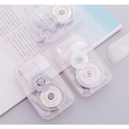 Simple non-print style stationery office supplies transparent correction tape cute portable compression correction tape