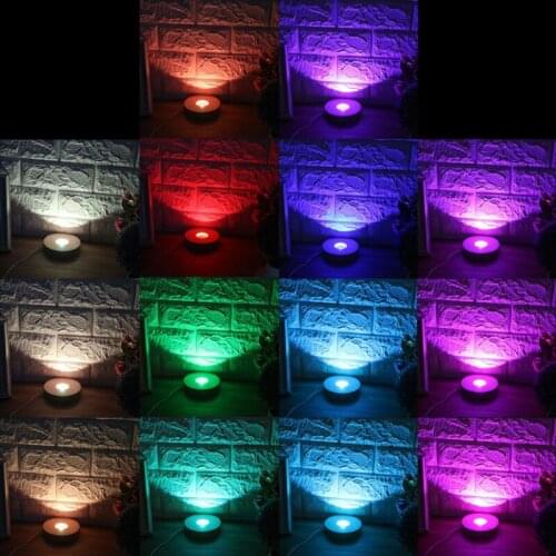R58E Resin Art Display Wood LED Adjustable Display Base 12 Colors RGB LED Base Vase Light with Remote Control DIY Night Light