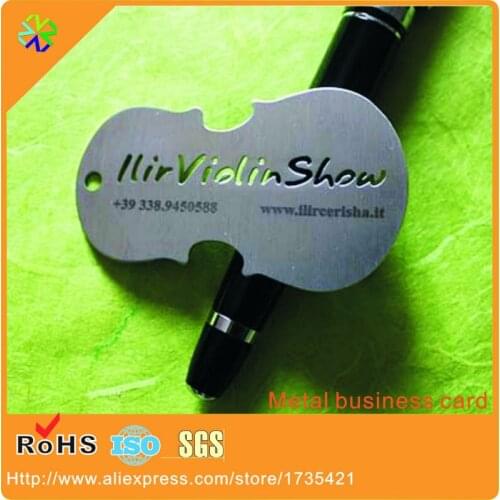 Size custom shaped small metal steel tag stainless steel business metal tag card