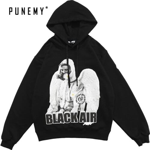 Men Hoodie Gothic Pattern Print Hip Hop Streetwear Harajuku Hoodies 100% Cotton Oversize Hooded 2020 Autumn New Sweatshirt